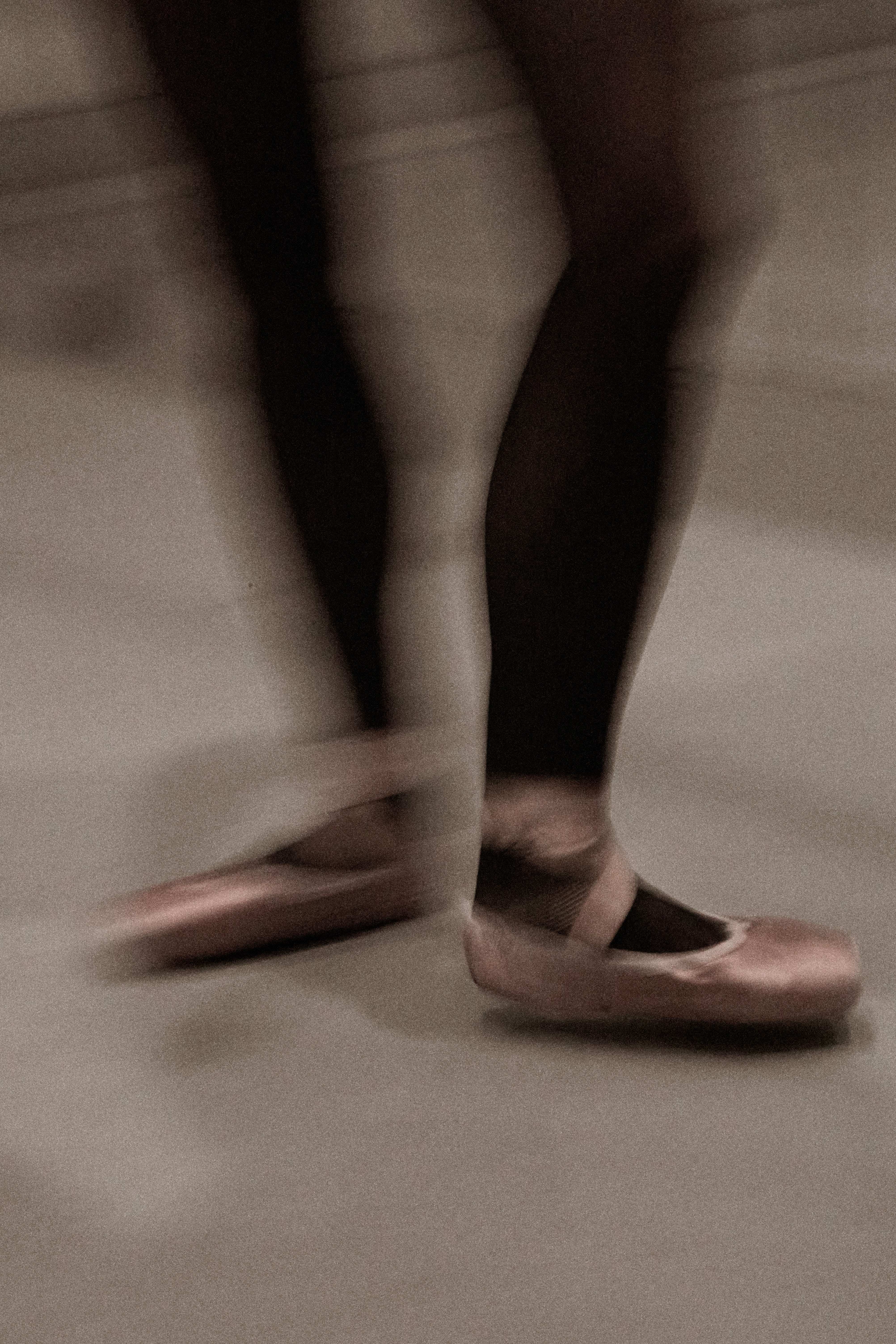 Artistic blurred ballet slippers